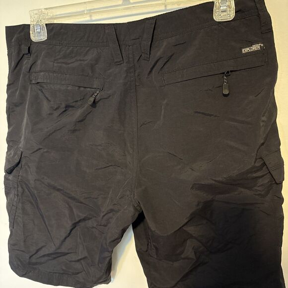 Burnside Explorer Men Short 36 Black 100% Nylon Straight Leg Regular Fit Cargo - Picture 4 of 6